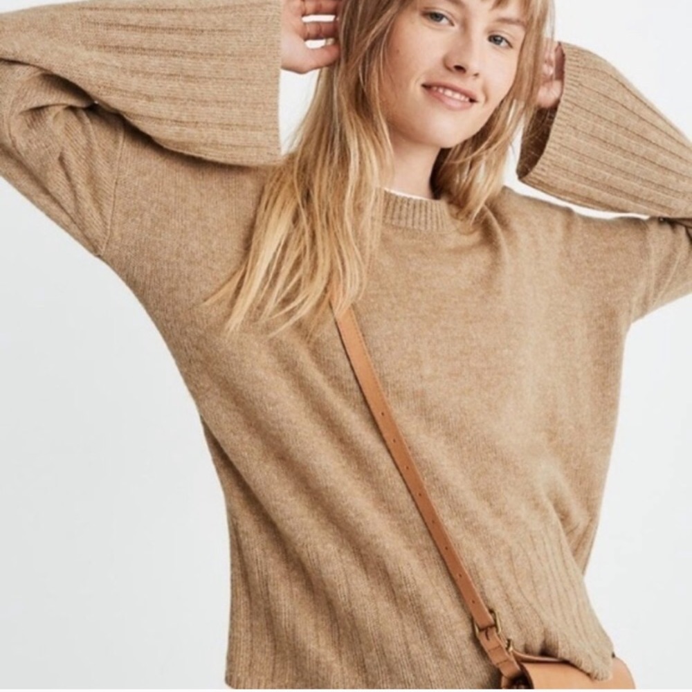 Madewell Ayers Tan Boxy Sweater